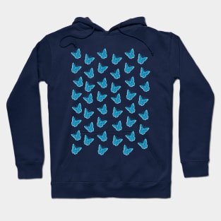 Blue Butterfly Pattern Hoodie